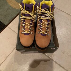 Timberland Wheat and Purple Euro Hiker Boots